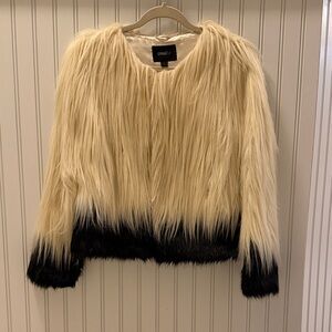 Unreal Fur Elegant Cream and Black Jacket